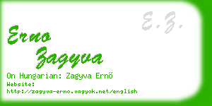 erno zagyva business card