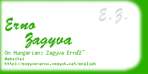 erno zagyva business card